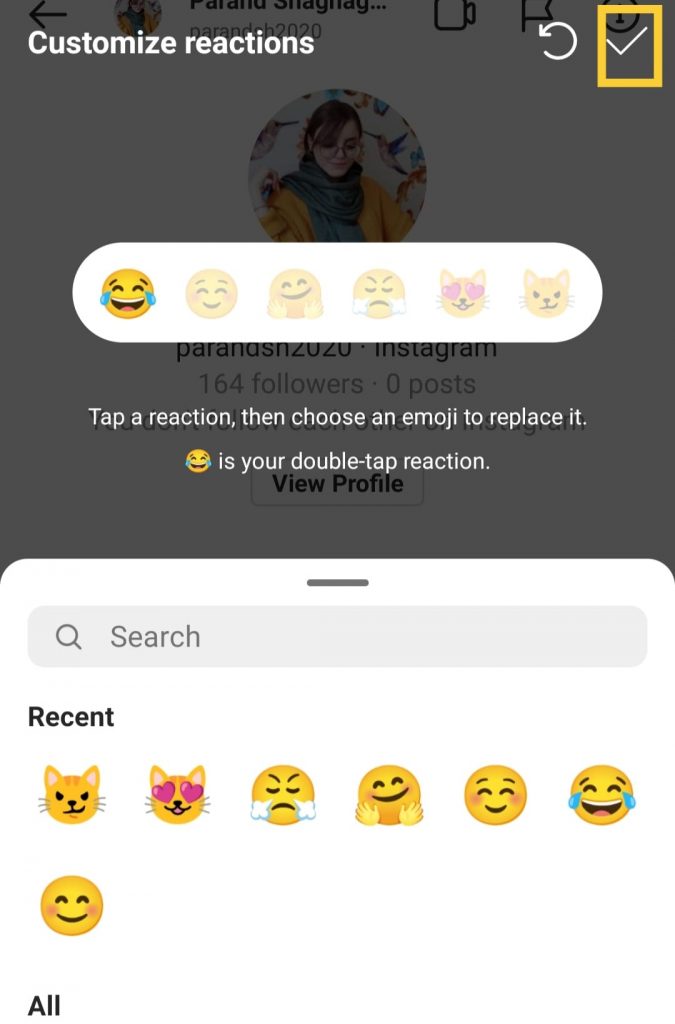 how to change Instagram reactions