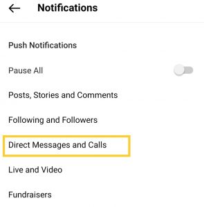 Instagram message request notification
