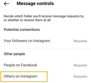 how to turn off Instagram message request