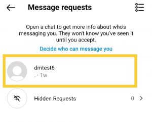 Instagram DM request