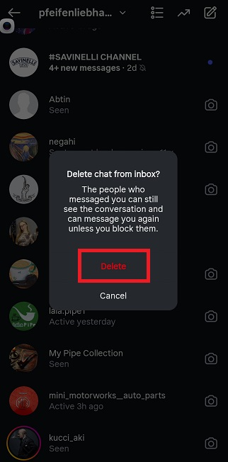 Confirm your choice.