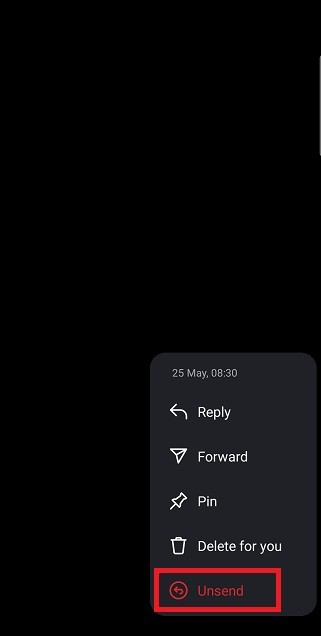 Open a chat and long-press the Instagram message you want to delete. Then, tap Unsend.