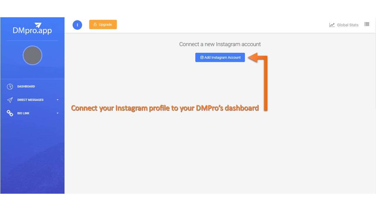 Remote.tools shows the DMPro dashboard where you connect your Instagram account