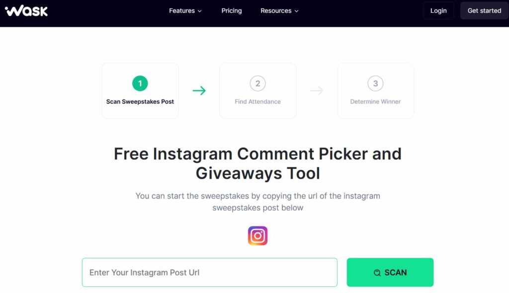 Wask Instagram giveaway picker