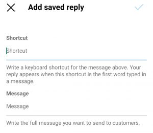 add your saved reply on Instagram