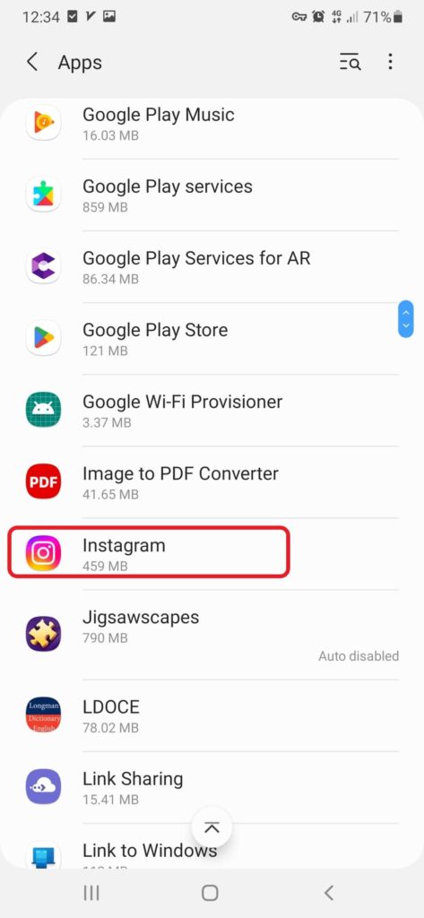 Instagram messages not loading - clear IG cache android