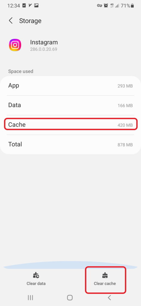 Instagram messages not loading - clear cache on Android