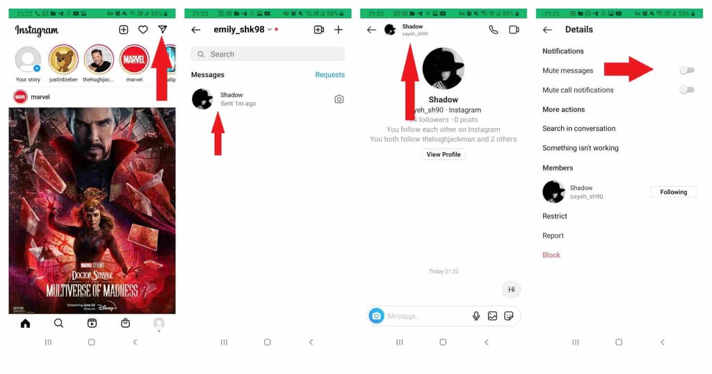 How to mute someone on Instagram?