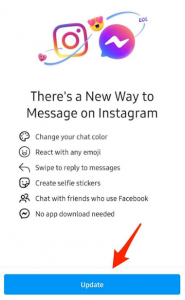 how to update Instagram messages