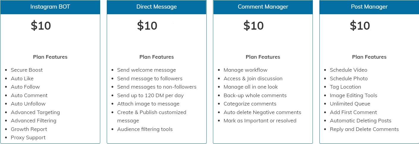 Instamber pricing