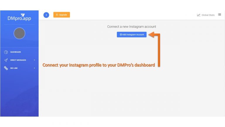 Add Instagram account on DMpro