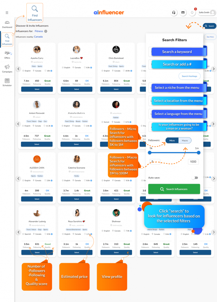 Ainfluencer-Find influencers