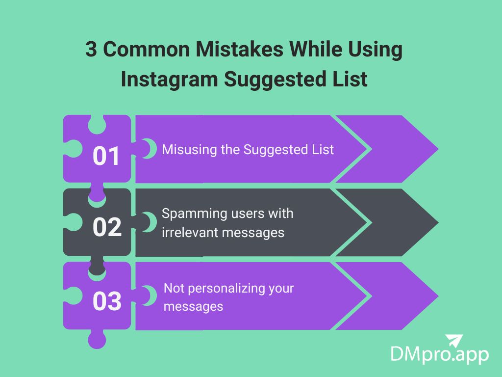 Common Mistakes To Avoid When Using Instagram Direct Message Suggested List