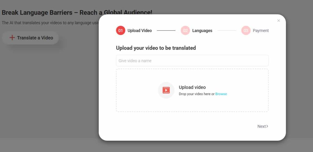 brandid video ai translator feature