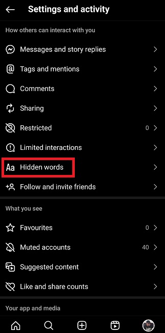 How to Hide Messages on Instagram - tap on hidden words