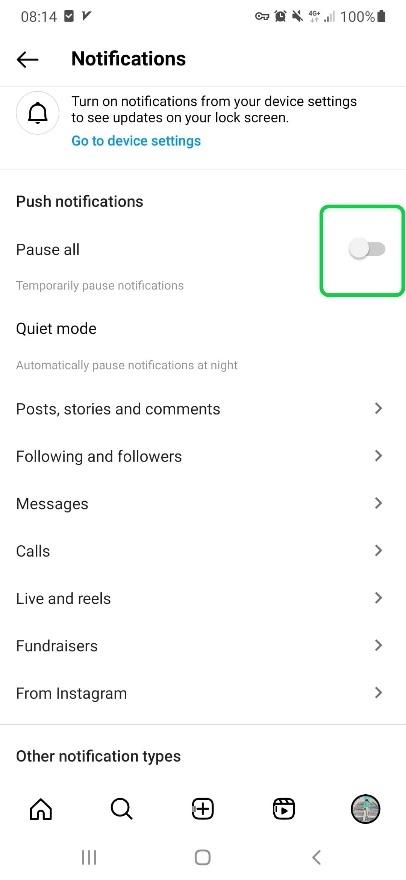 how to disable pause all on instagram