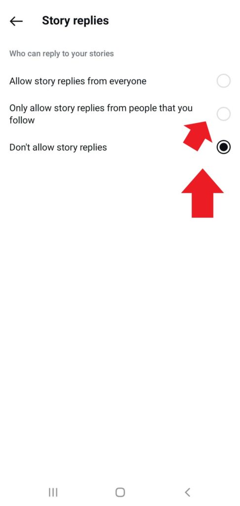 turn off story replies