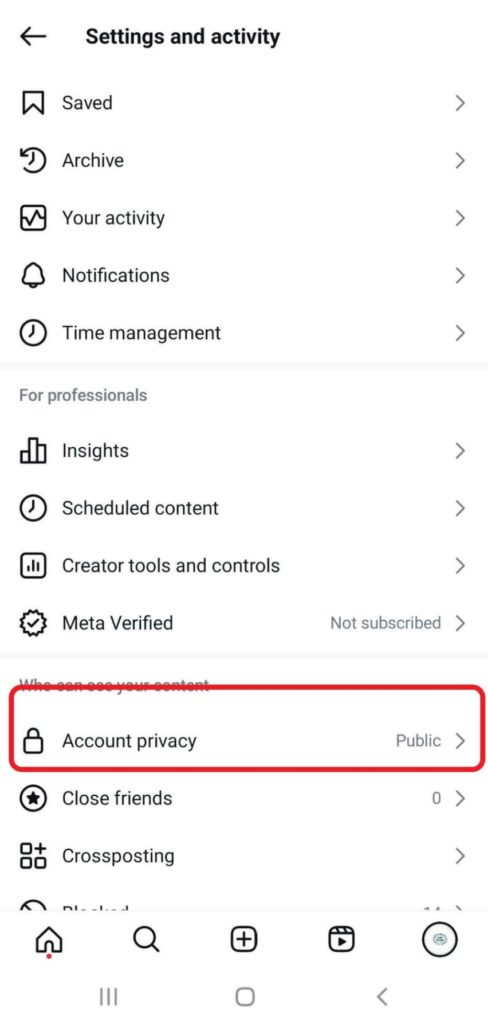 creating private account on instagram