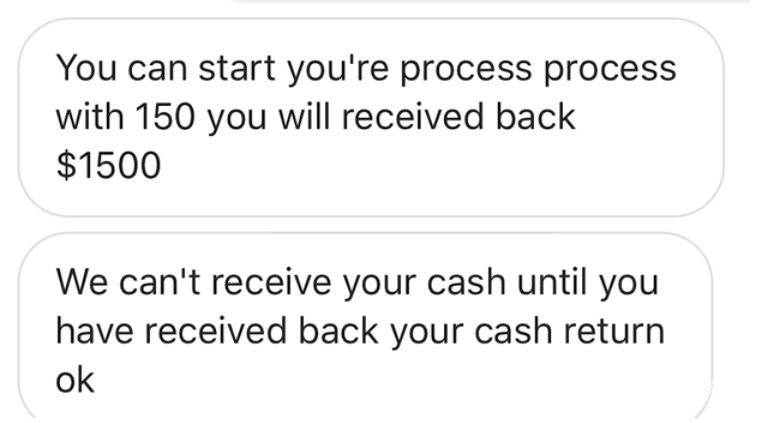 Money flipping message scams on Instagram