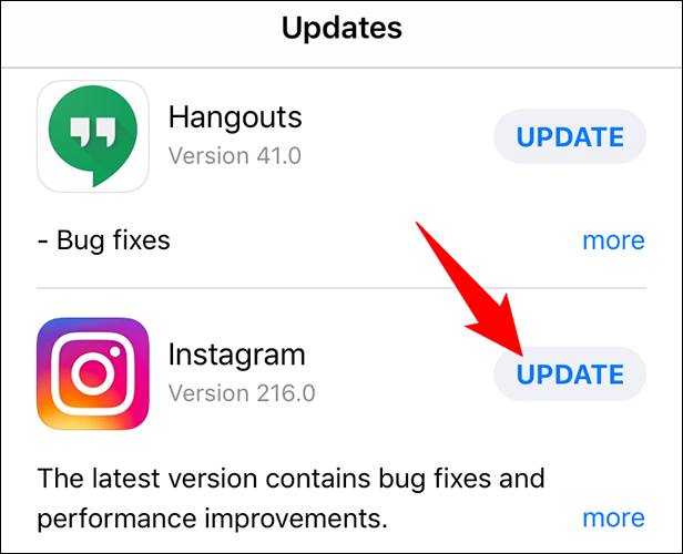 Updating Instagram to fix Instagram notifications not working