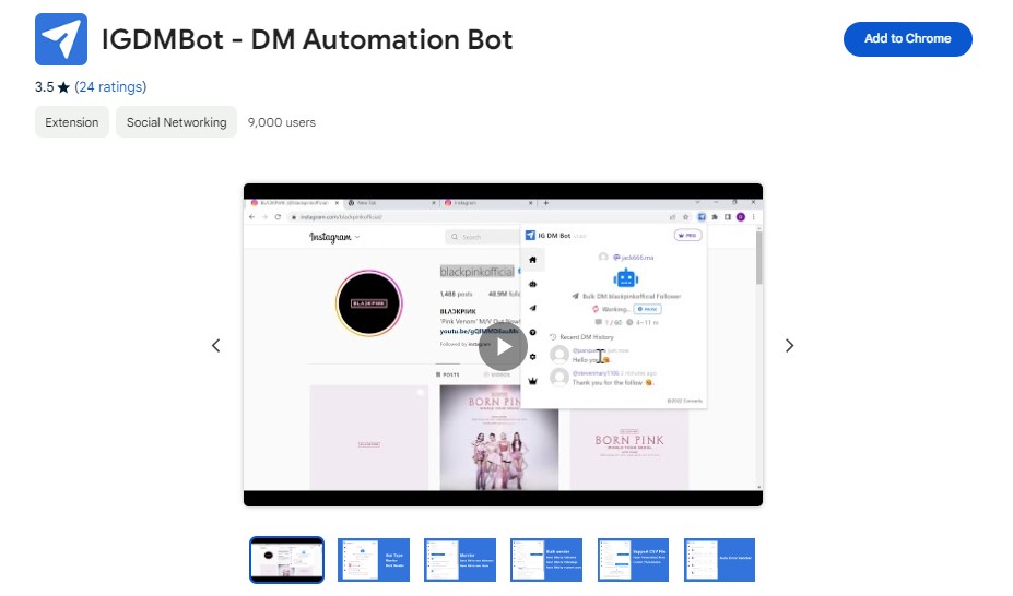 IGDM  chrome extension