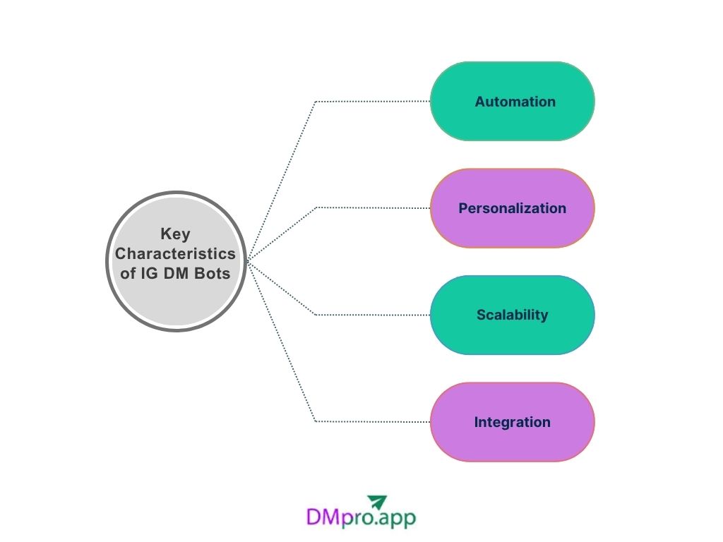 Instagram dm bots characteristics - infographic