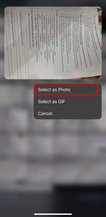 Tap and hold one photo to select it