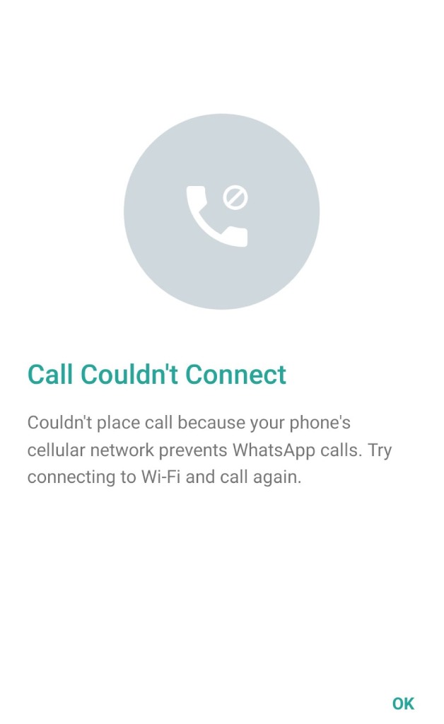 Calls Do Not Connect when someone uninstalled whatsapp