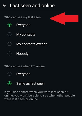 Change Last seen settings