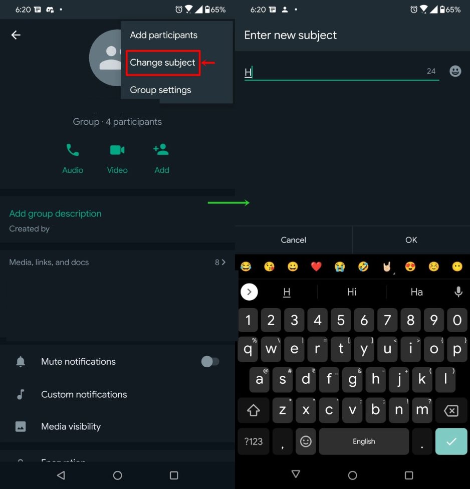 How to Change Group Name in Whatsapp Android 