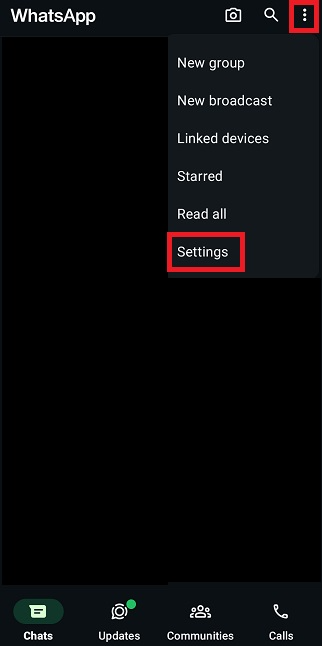 Tap on the three dots and go to your “settings”