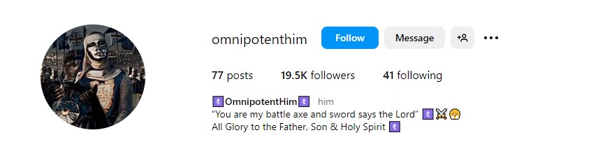 christian bio for IG