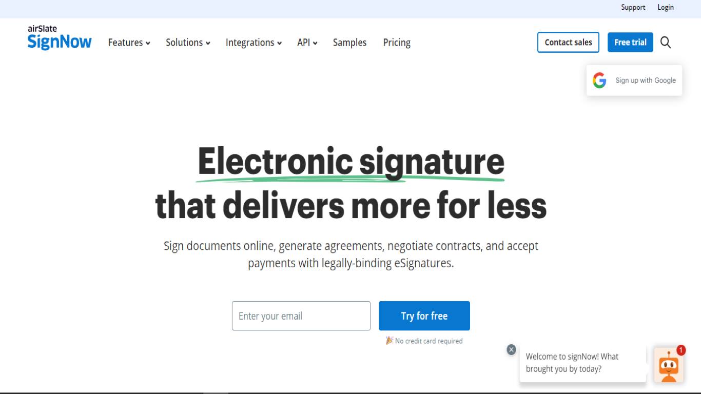 signnow homepage