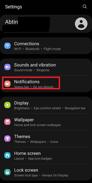 tap on Notiification