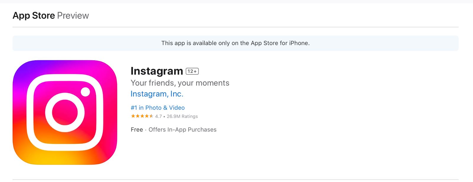 instagram on app store