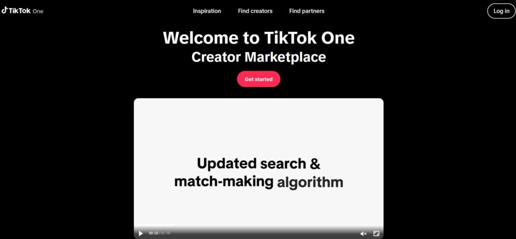 Tiktok one (creator marketplace) home