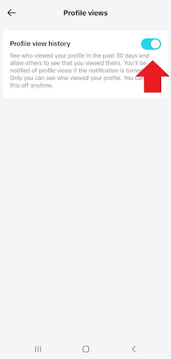 how to toggle off tiktok profile view