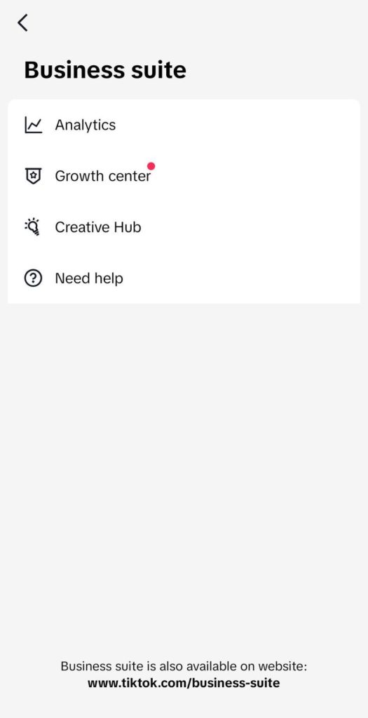 TikTok business suite