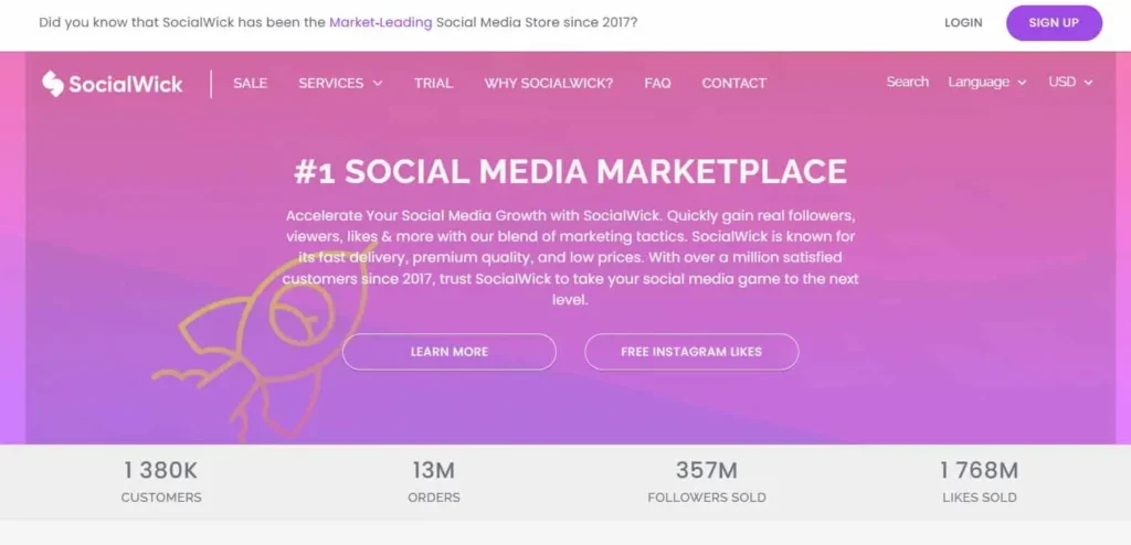 SocialWick Hompage - Media Mister Alternative