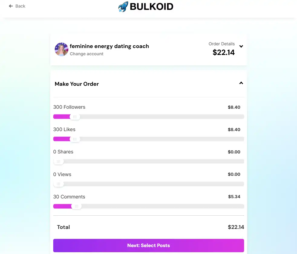 Bulkoid buy TikTok follower service