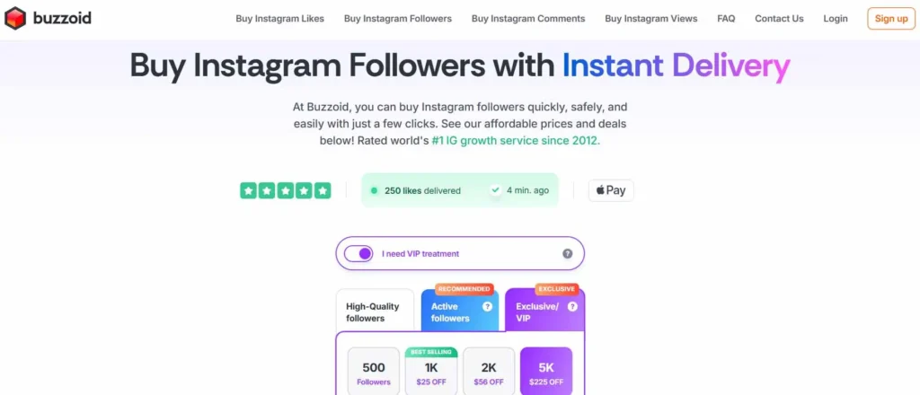 Buzzoid - buy Instagram followers service