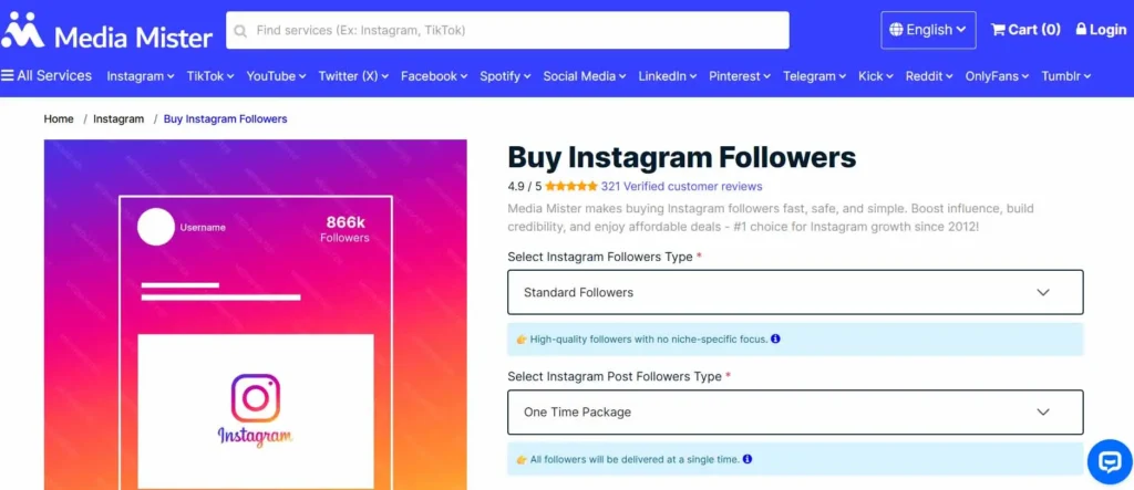 buy instagram followers on Media Master