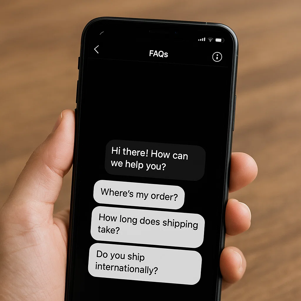 Sample of Instagram DM FAQ - Created  by AI (Sora)