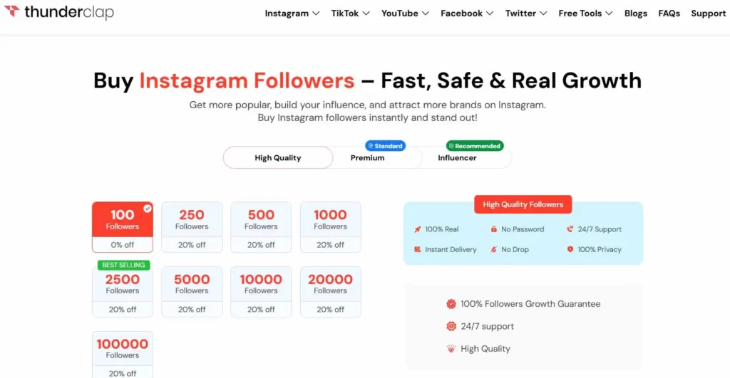 Thunderclap Insta follower service