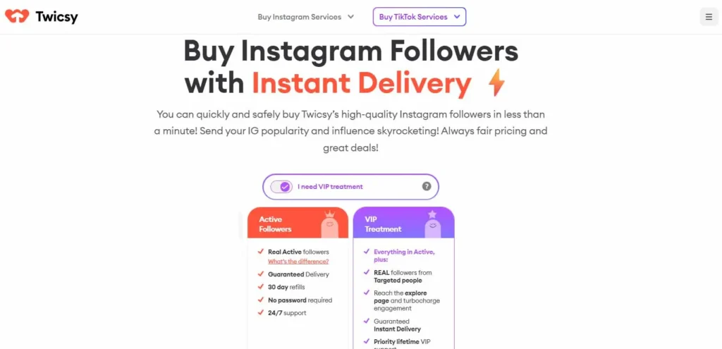 Twiscy Instagram growth service