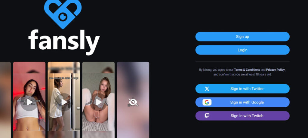 Fansly Homepage