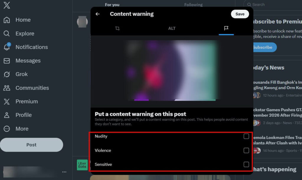 Flag Your X Content as Sensitive