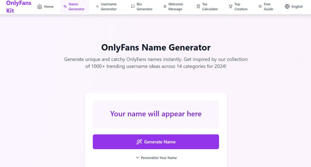 OnlyFans Kit Name Generator