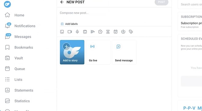 Start A Live On OnlyFans