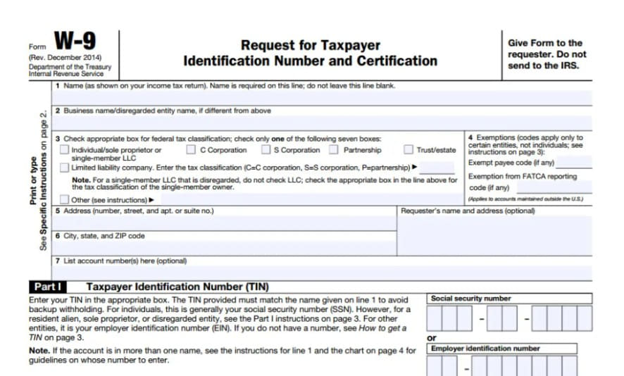 W9 Tax Form